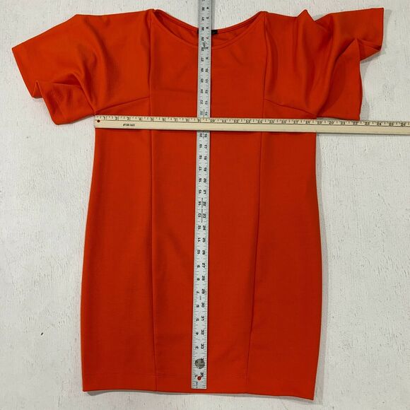 Zara Shirt Dress Women's Size S Orange Mid Sleeve Casual Scoop Neck Stretch Tee - Picture 6 of 11